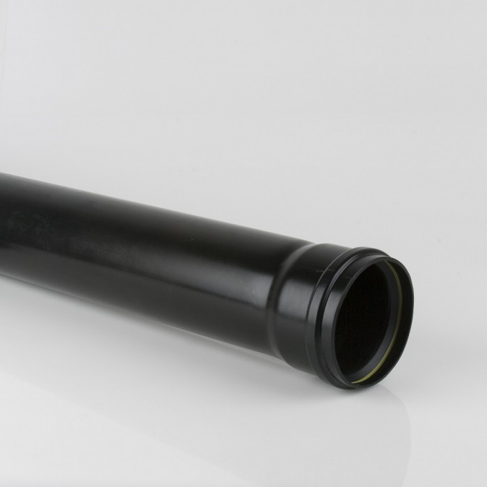 110mm Single Socket Soil Pipe x 2.5m Black