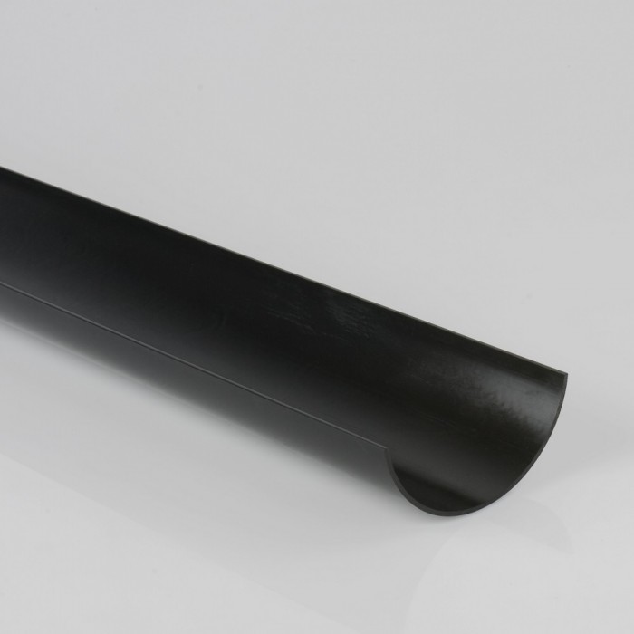 112mm Half Round Plastic Gutter x 4m Black