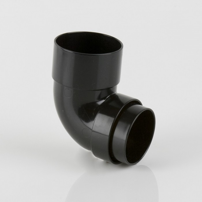 68mm Round Downpipe Bend 92.5 Degrees Black