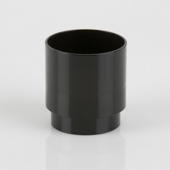 68mm Round Downpipe Coupler Black