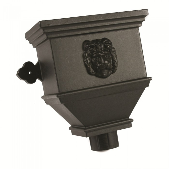 105mm Round Cast Iron Style Downpipe Bath Hopper Head with Lion