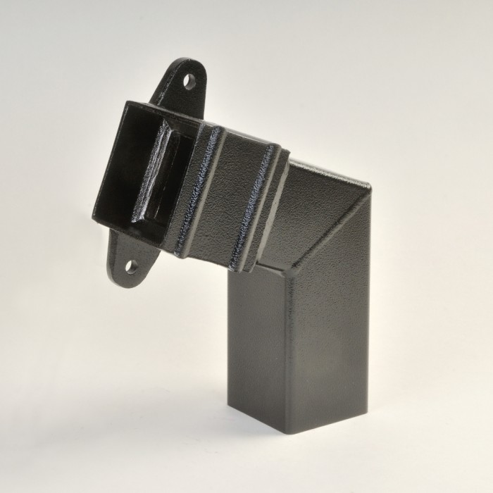101mm Square Aluminium Downpipe Bend 112.5 Degrees Cast Collar