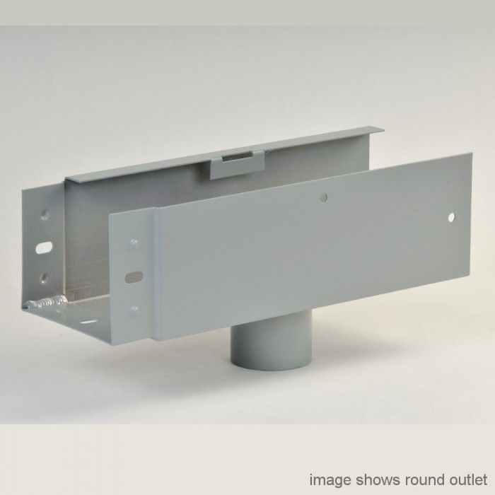 100mm x 75mm Pressed Aluminium Joggle Joint Box Gutter Outlet 63mm Square 43BO2S