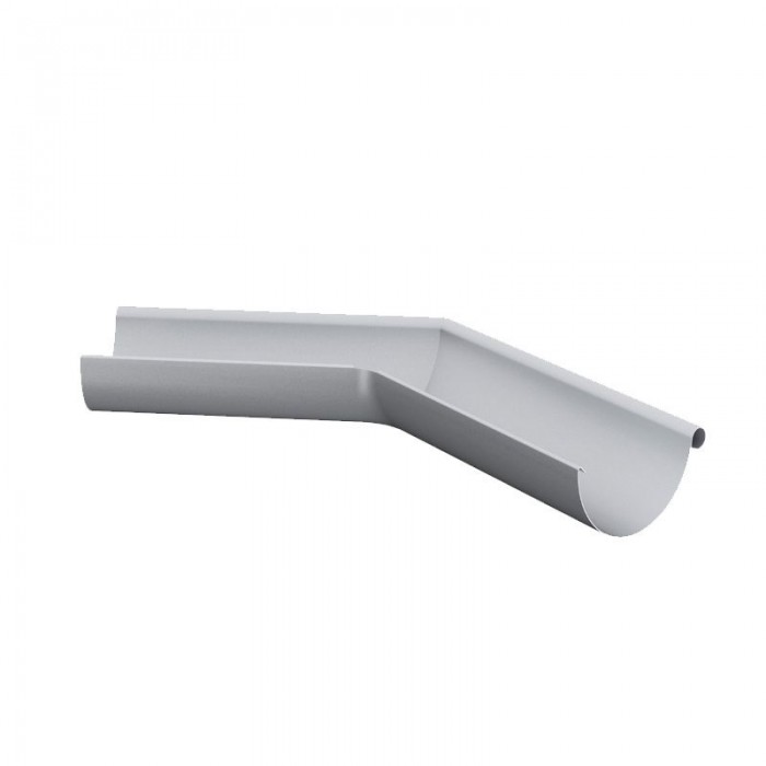 Lindab 100mm Steel Half Round Gutter Angle External 135 Degrees Silver Metallic