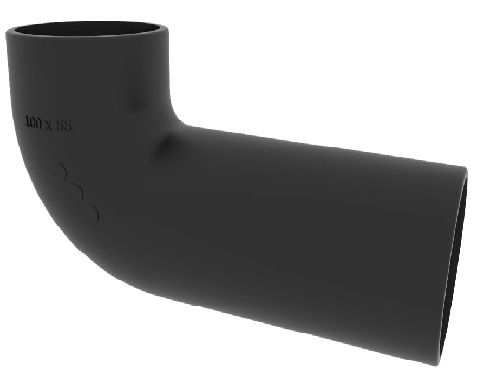 100mm Timesaver Cast Iron Soil Pipe Long Tail 87.5 Degree Bend (250mm Long)