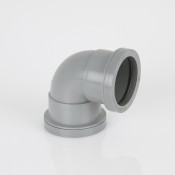 50mm push fit waste pipe knuckle bend 90 degrees w987