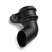 68mm round cast iron style pvcu left hand downpipe shoe with lugs br214lci