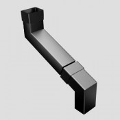 101mm x 76mm rectangular aluminium downpipe swan neck bend 150-400mm