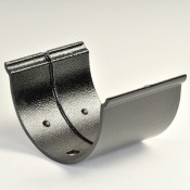 114mm deep beaded half round cast aluminium gutter union