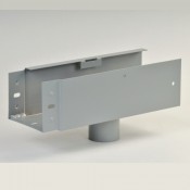 150mm x 150mm pressed aluminium joggle joint box gutter outlet 63mm square