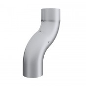 Lindab 75mm Steel Downpipe One Piece Offset Bend Silver Metallic
